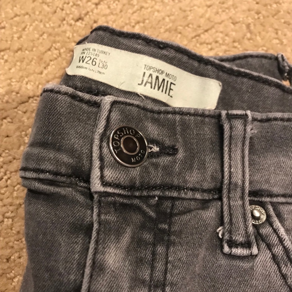 Topshop Moto Jamie Grey Jeans